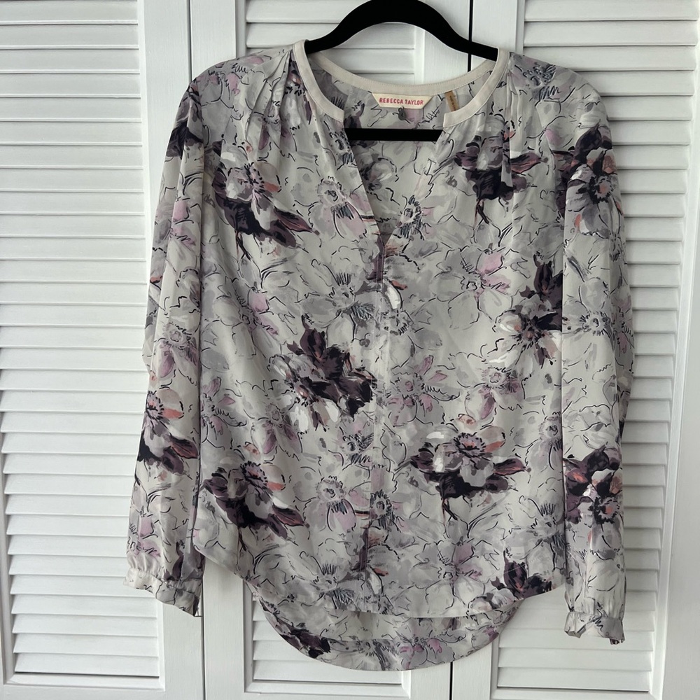 Rebecca Taylor top, size 4, floral, silk